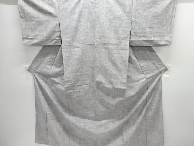 JAPANESE KIMONO / HITOE / TSUMUGI / WOVEN FLOWER CREST